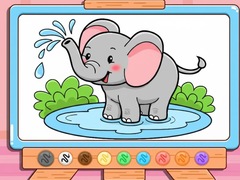 Game Coloring Book: Cute Baby Elephant